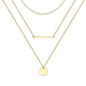 18K Gold Plated Women's 3 Layered Necklaces Waterproof Hypoallergenic Jewelry